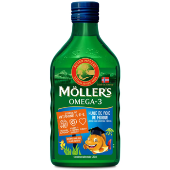 Oméga-3 huile de foie de morue arome multi-fruits Möller's - flacon de 250ml