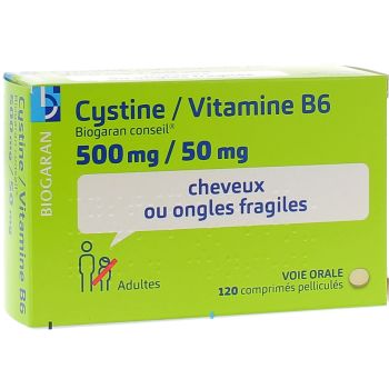 Cystine vitamine B6 Biogaran 500mg/50mg - 120 comprimés