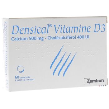 Densical Vitamine D3 500mg/400 U.I comprimé à sucer ou à croquer - boîte de 60 comprimés