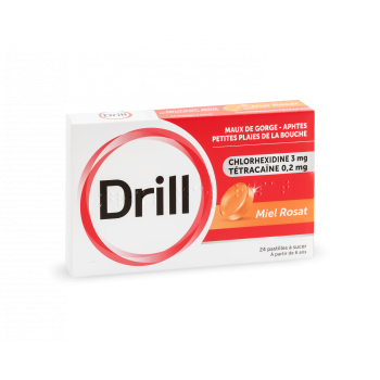 Drill miel rosat pastille à sucer - boîte de 24 pastilles
