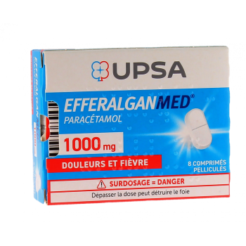 EfferalganMed 1g Upsa - 8 comprimés pelliculés