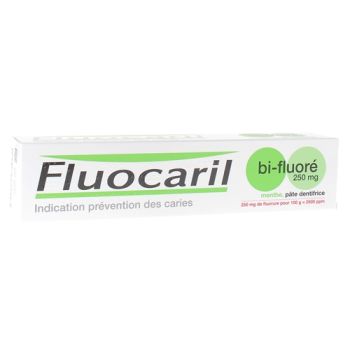Pâte dentifrice menthe bi-fluoré 250 mg Fluocaril - tube de 125 ml