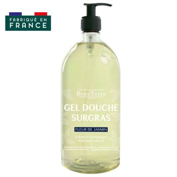 Gel douche surgras jasmin Beauterra - flacon-pompe de 1L