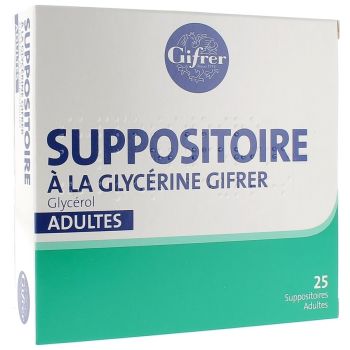 Suppositoires à la glycérine Gifrer - boîte de 25 suppositoires