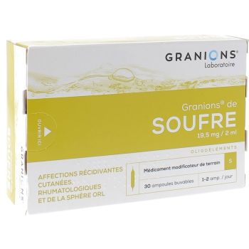 Granions de soufre 19,5mg - Boîte de 30 ampoules de 2ml