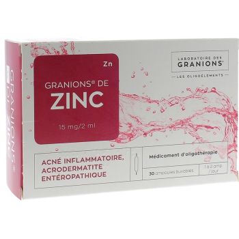 Granions de zinc 15mg/2ml solution buvable en ampoule - boîte de 30 ampoules