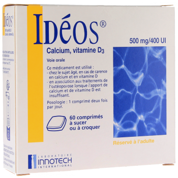 Ideos 500mg/400UI comprimé à sucer - boîte de 60 comprimés