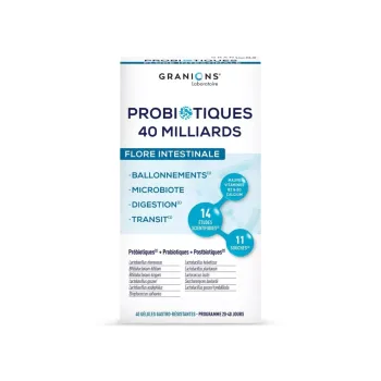 Probiotiques flore intestinale Granions - boite de 40 gélules