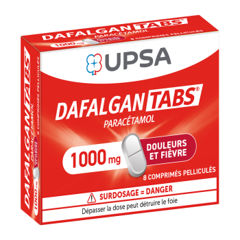 Dafalgan Tabs 1000 mg Upsa - boite de 8 comprimés pelliculés