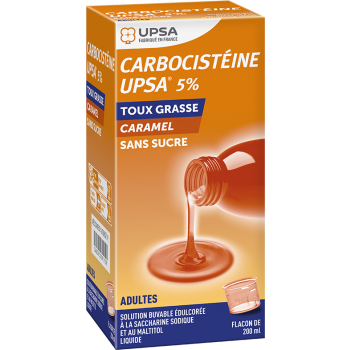 Carbocistéine 5% sans sucre Upsa - flacon de 200ml