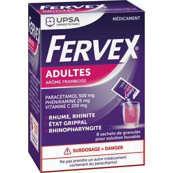 Fervex adultes framboise Upsa - 8 sachets