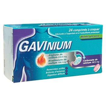 Gavinium carbonate de calcium - boite de 24 comprimés à croquer