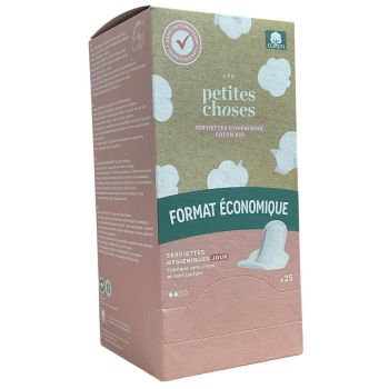 Serviettes hygiéniques de jour coton bio Les Petites Choses - boite de 25 serviettes