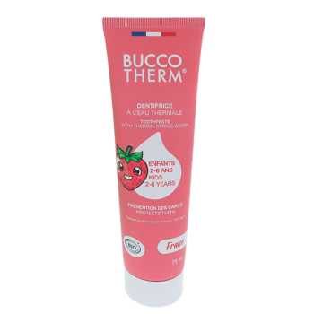 Dentifrice à l'eau thermale enfant 2-6 ans goût fraise Buccotherm - tube de 75ml