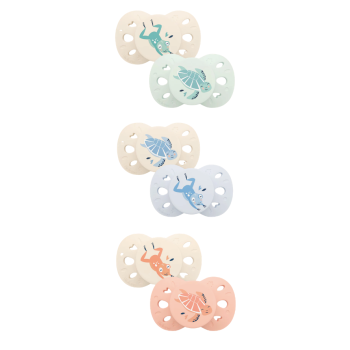 Sucettes anatomiques 0-6 mois animaux Biolane - lot de 2 sucettes