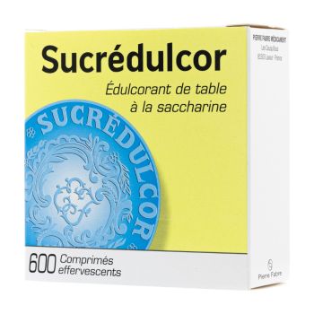 Édulcorant de table à la saccharine sucrédulcor Pierre Fabre - boite de 600 comprimés effervescents