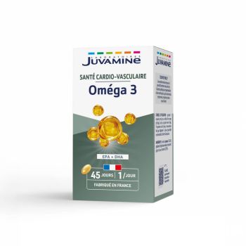 Oméga 3 Santé Cardio-Vasculaire Juvamine - boîte de 45 capsules