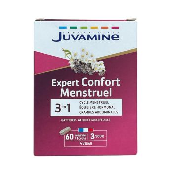 Expert Confort menstruel 3en1 Juvamine - boite de 60 comprim&eacute;s