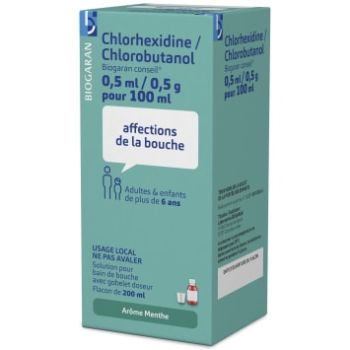 Chlorhexidine Chlorobutanol Biogaran bain de bouche - flacon de 200 ml