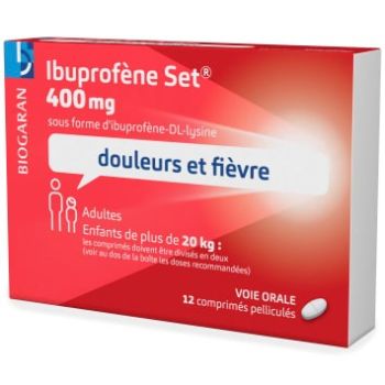 Ibuprofène Set 400 mg Biogaran Conseil - boîte de 12 comprimés pelliculés