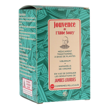 Jambes lourdes Jouvence de l'Abbé Soury - boîte de 120 comprimés pelliculés