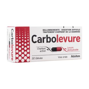 Carbolevure Adultes gélule - boîte de 30 gélules