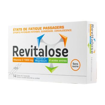 Revitalose sans sucre états de fatigue passager solution buvable - boîte de 14 ampoules