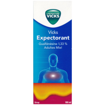 Vicks expectorant guaïfénésine 1,33% adultes miel - flacon de 180ml
