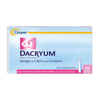 Dacryum solution pour lavage ophtalmique - 10 r&eacute;cipients unidoses