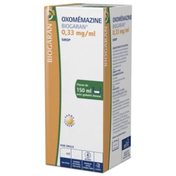 Oxomémazine 0,33 mg/ml sirop sans sucre arôme caramel Biogaran - flacon de 150ml