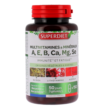 Complexe multivitamines et minéraux Super Diet - pot de 150 gélules