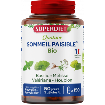 Quatuor sommeil paisible bio Super Diet - boîte de 150 gélules