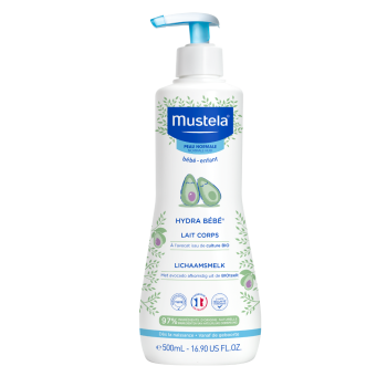 Hydra b&eacute;b&eacute; lait corps peau normale Mustela - flacon-pompe de 500 ml
