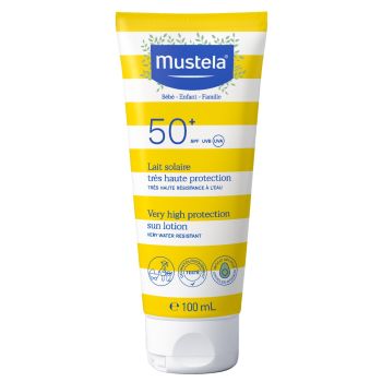 Lait solaire très haute protection bébé SPF 50+ Mustela - tube de 100 ml