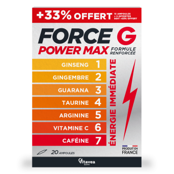 Force G Power Max Vitavea - boîte de 20 ampoules