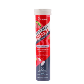 Hydrafresh intense fruits rouges hydratation & énergie Vitavea - tube de 20 comprimés effervescents 