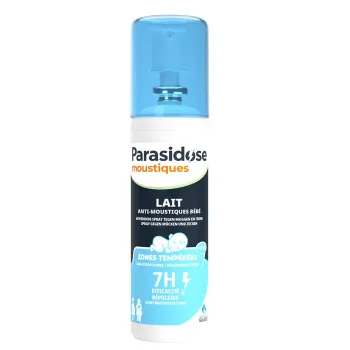 Lait anti-moustiques bébé zones tempérées Parasidose - spray de 100 ml