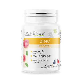 Zinc v&eacute;g&eacute;tal Les 3 ch&ecirc;nes - pot de 60 comprim&eacute;s 
