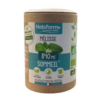 Mélisse bio Sommeil Nat&Form - pot de 90 gélules