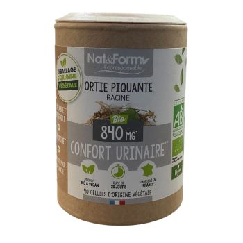 Racine d'ortie piquante bio Confort urinaire Nat&Form - pot de 90 gélules