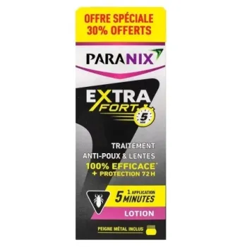 Extra Fort traitement anti-poux et lentes Paranix - flacon de 200ml + peigne métal inclus 