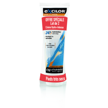 Excilor cr&egrave;me hydra-intense pieds tr&egrave;s secs - lot de 2 tubes de 125 ml