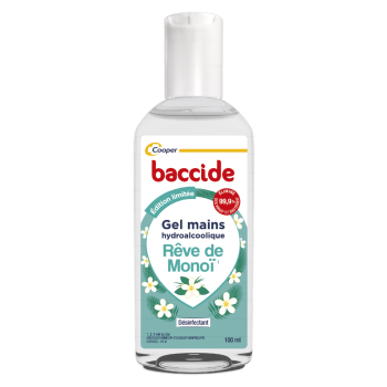 Gel mains hydroalcoolique r&ecirc;ve de mono&iuml; Baccide - flacon de 100ml