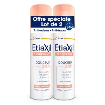 D&eacute;odorant douceur sans aluminium Etiaxil - lot de 2 sprays de 150 ml