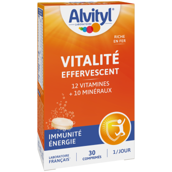 Alvityl Vitalité effervescent goût orange - boîte de 30 comprimés effervescents