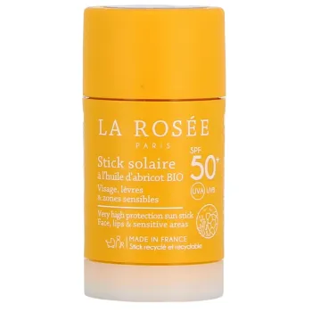 Stick solaire à l'huile d'abricot bio SPF50+ La Rosée - stick de 15ml