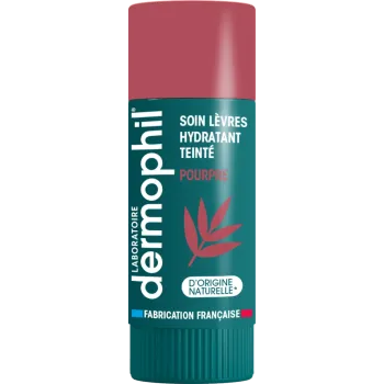 Soin lèvres hydratant teinté Pourpre Dermophil - stick de 4g