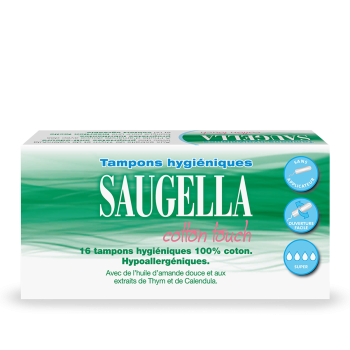 Cotton Touch Tampons hygiéniques super Saugella - boîte de 16 tampons