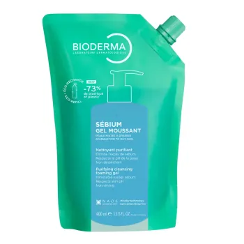 S&eacute;bium gel moussant nettoyant purifiant Bioderma - &eacute;co-recharge de 400ml