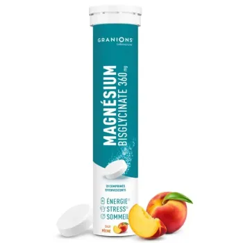 Magn&eacute;sium bisglycinate 360mg Granions - tube de 20 comprim&eacute;s effervescents